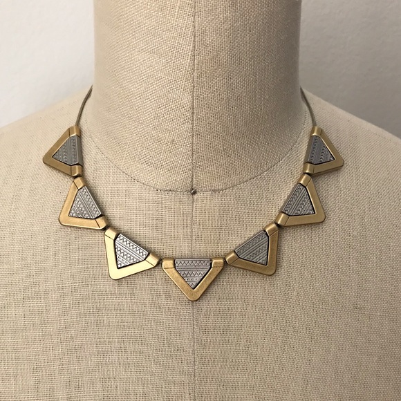 Madewell Jewelry - Madewell Triangle Silver & Gold-tone Necklace